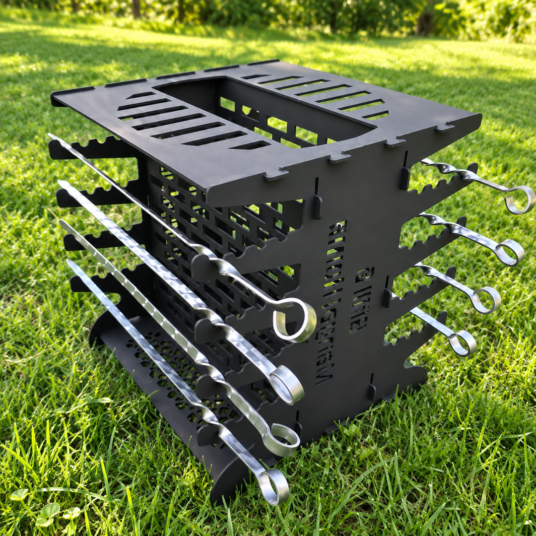 Pionowy Grill Mangal na 8 Szpikulców 3 mm – Grill Węglowy