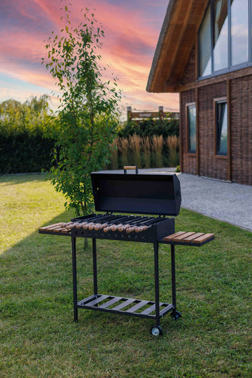 Afneembare Roosters GRILLSKÄR Houtskoolbarbecue Met 2 Tafels, Roestvrij Staal/buiten, 99/123/147x61 Cm - België Barbecue Klein Afneembare Roosters GRILLSKÄR Houtskoolbarbecue Met 2 Tafels, Roestvrij Staal/buiten, 99/123/147x61 Cm - België Barbecue Klein