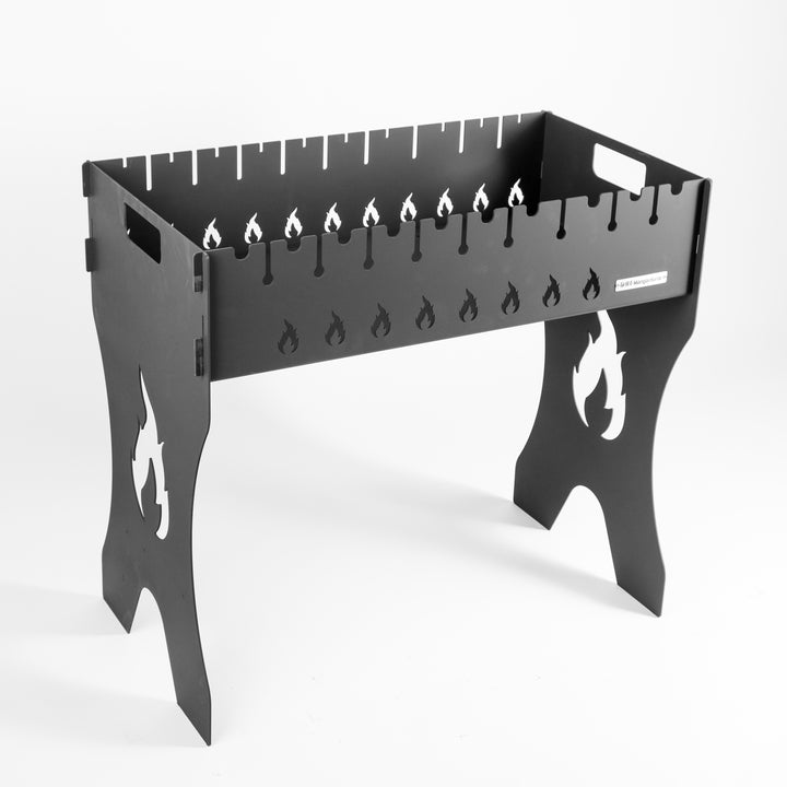 Foldable Grill-Mangal for 12 Skewers, 3 mm Steel + Case