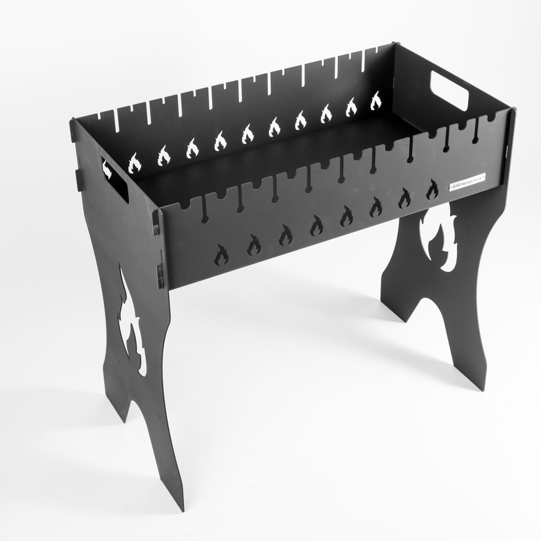 Foldable Grill-Mangal for 10 Skewers, 3 mm Steel + Case