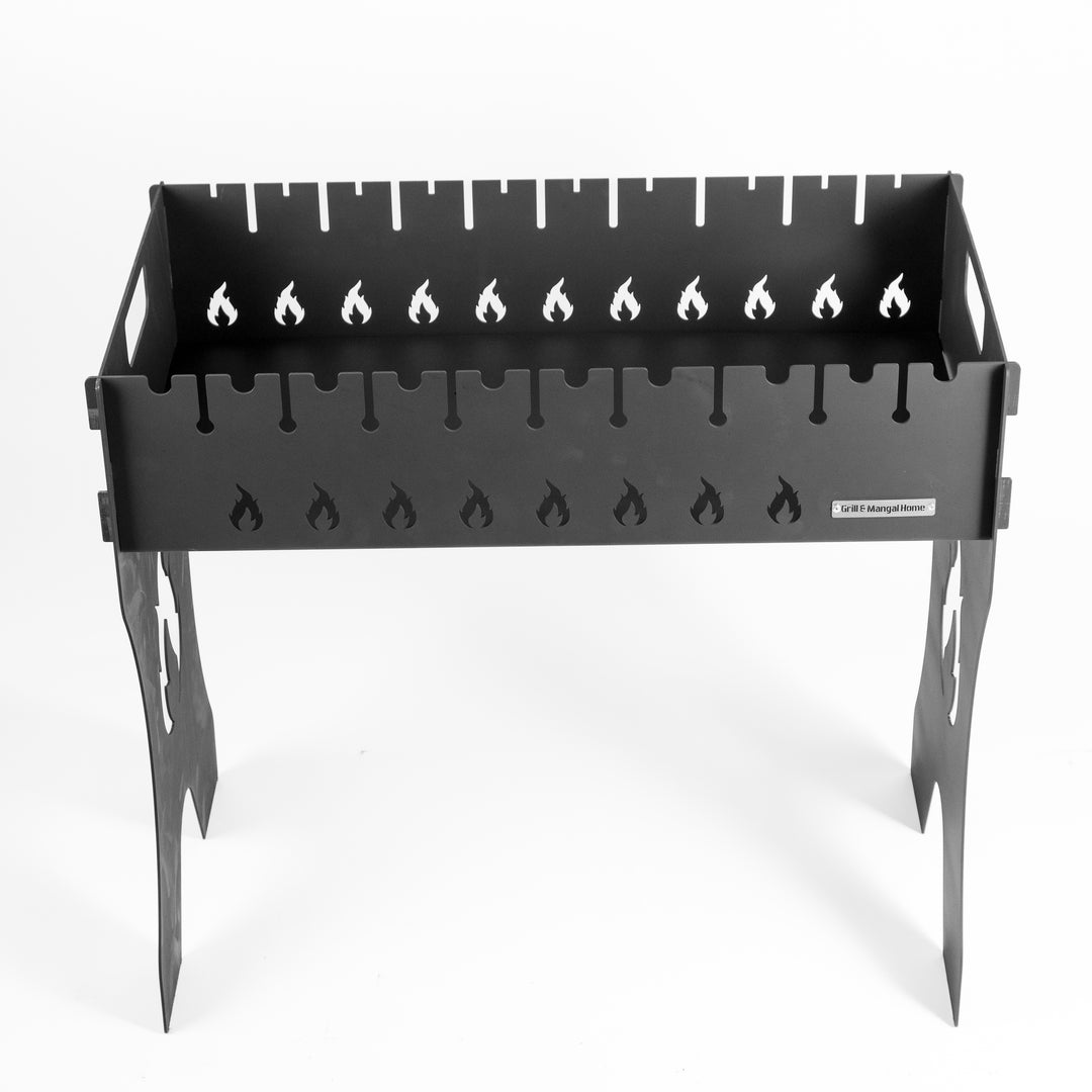 Foldable Grill-Mangal for 12 Skewers, 3 mm Steel + Case