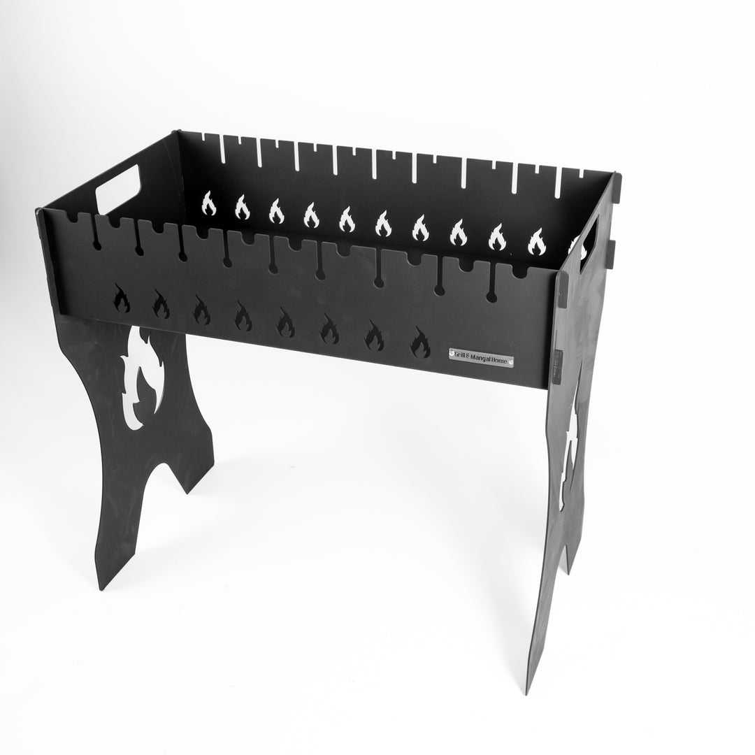 Foldable Grill-Mangal for 12 Skewers, 3 mm Steel + Case