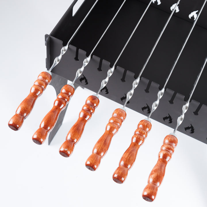 Foldable Grill-Mangal for 12 Skewers, 3 mm Steel + Case