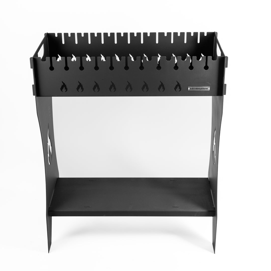 Grill-Mangal Foldable 3mm with 12 skewers and shelf + Case