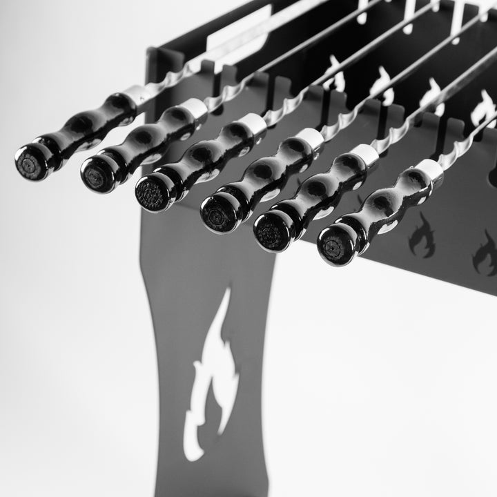 Grill-Mangal Foldable 3mm with 12 skewers and shelf + Case
