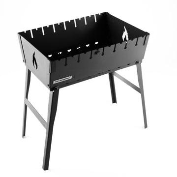 Grillkoffer für 8 Spieße + Etui / klappbar, 2 mm Metall