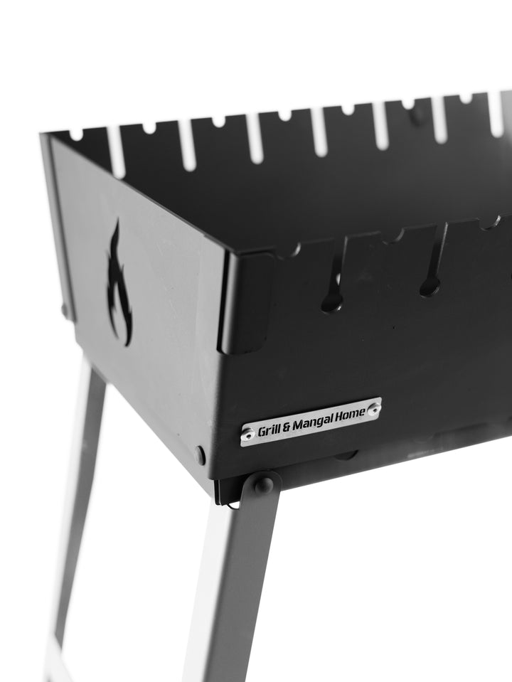 Mangal Grill Suitcase for 2 Skewers + Case / Foldable Metal 2 mm.