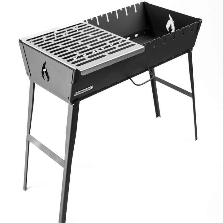 Mangal Grill Suitcase for 2 Skewers + Case / Foldable Metal 2 mm.