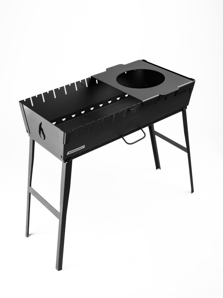 Mangal Grill Suitcase for 2 Skewers + Case / Foldable Metal 2 mm.
