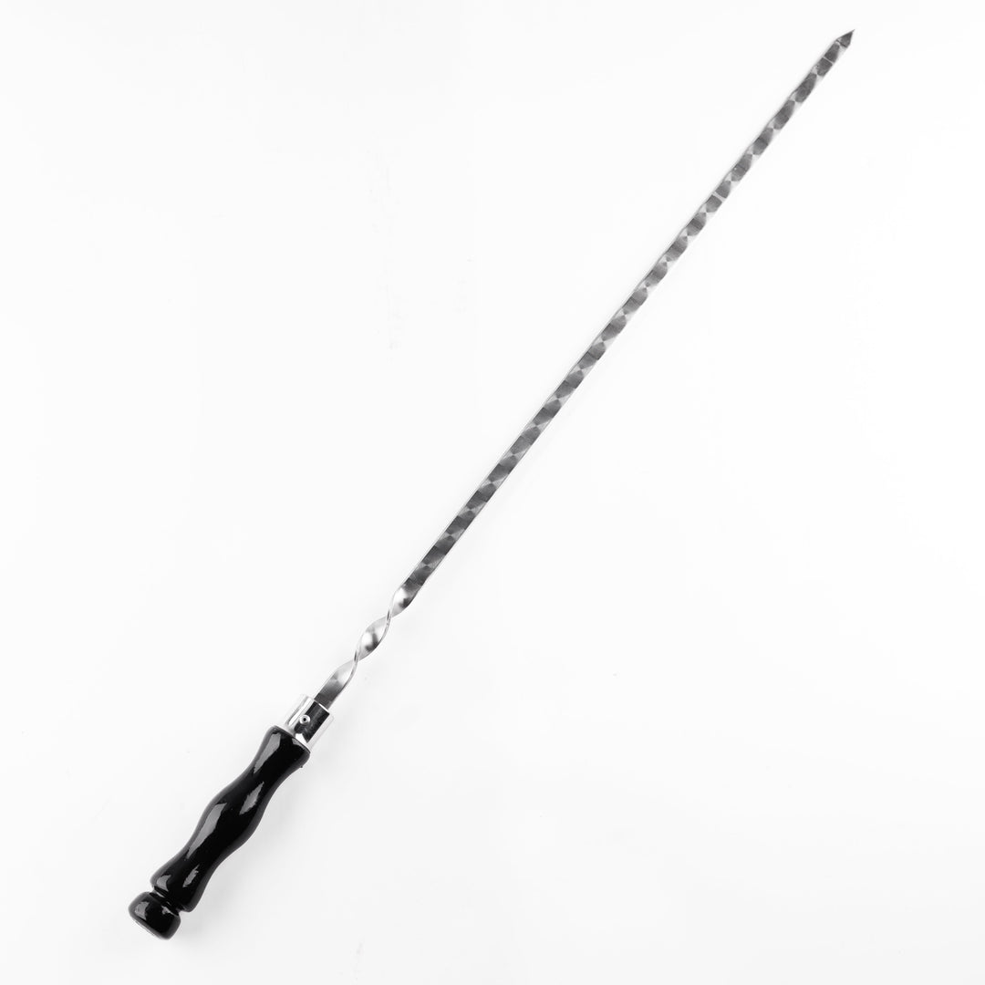 SZPIKULEC PREMIUM Z DRZEWNIANĄ RĄCZKĄ CZARNY 61*1,2*3 /SZAMPUR DO GRILLA