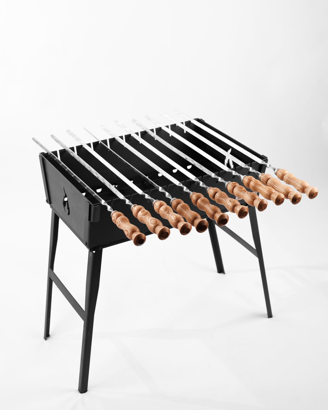Mangal Grill Suitcase fo 10 Skewers + Case / Foldable 2 mm Metal