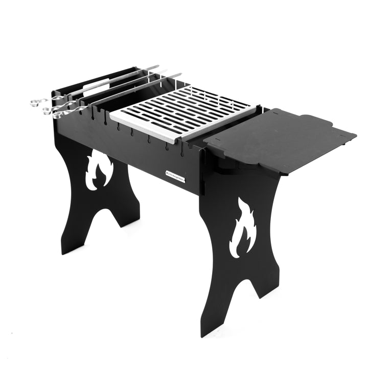 Foldable Grill-Mangal for 12 Skewers, 3 mm Steel + Case