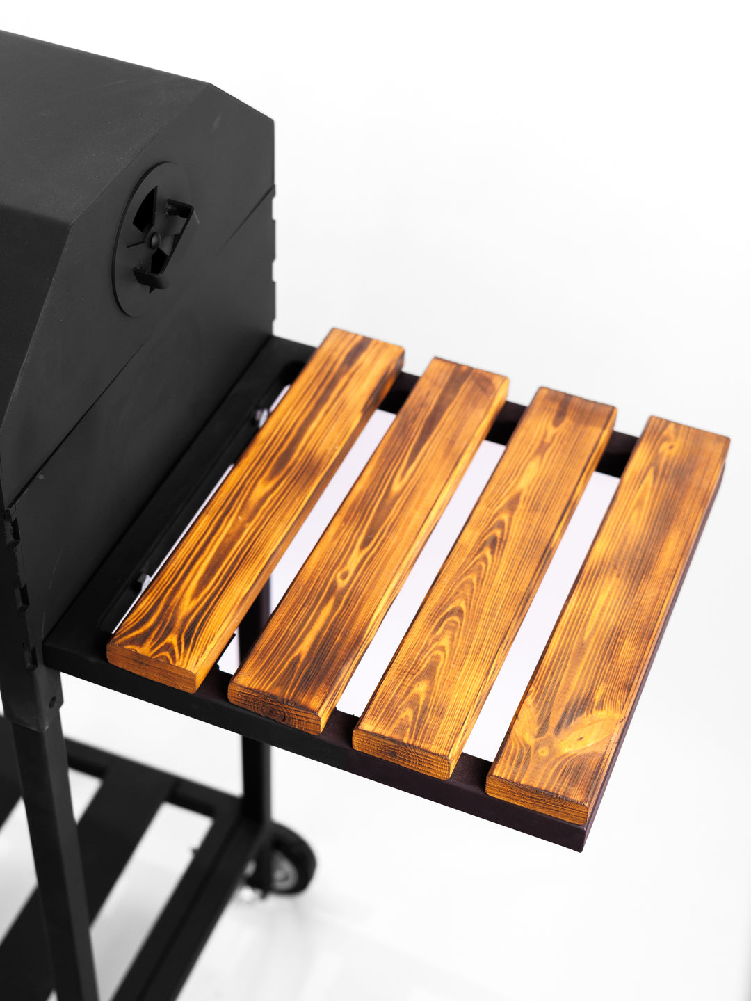 Stationary Charcoal Grill on Wheels with Lid for 12 Skewers - 5mm Steel
