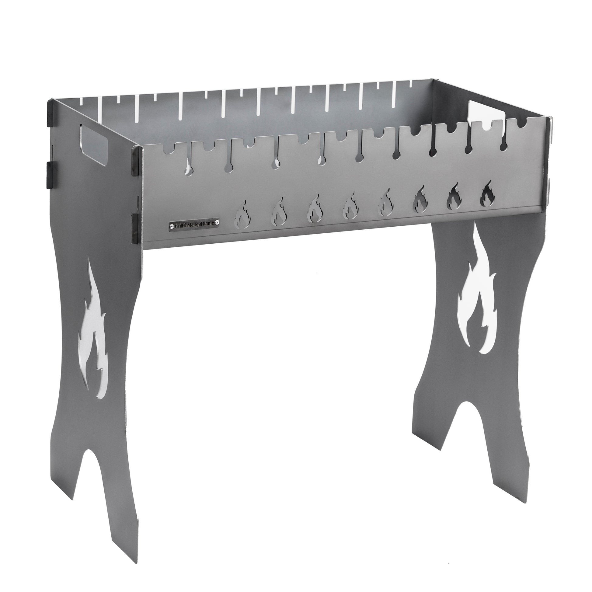 campingtisch zerlegbar Faltbarer Grill-Mangal für 10 Spieße aus 3 mm Stahl. Tragbarer Camping