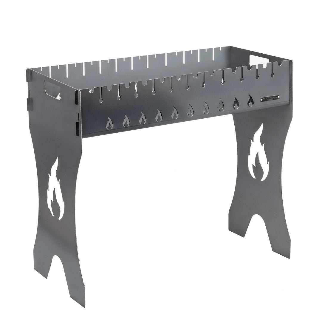 Folding Grill-Mangal for 12 Skewers, 3 mm Steel. Portable Camping Grill