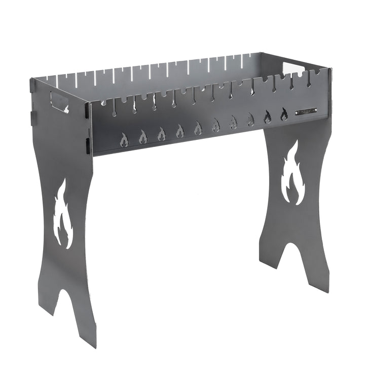 Folding Grill-Mangal for 12 Skewers, 3 mm Steel. Portable Camping Grill