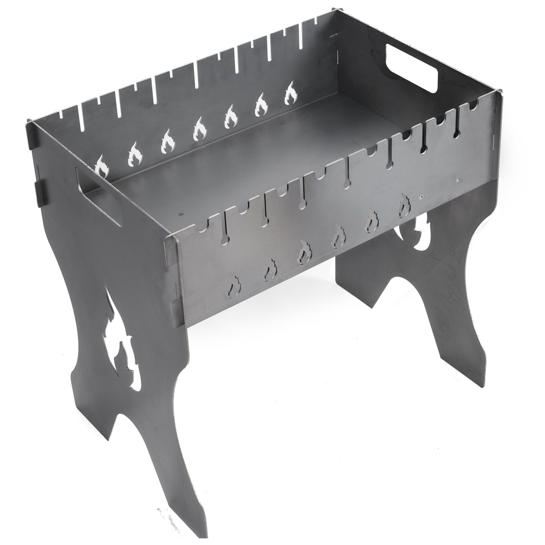 Folding Grill-Mangal for 8 Skewers, 3 mm Steel. Portable Camping Grill