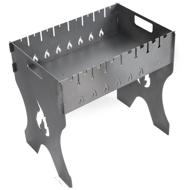 Folding Grill-Mangal for 8 Skewers, 3 mm Steel. Portable Camping Grill