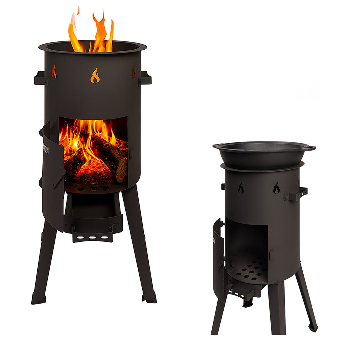 Piec pod kociołek + kociołek uzbecki 15 l z pokrywką–patelnią