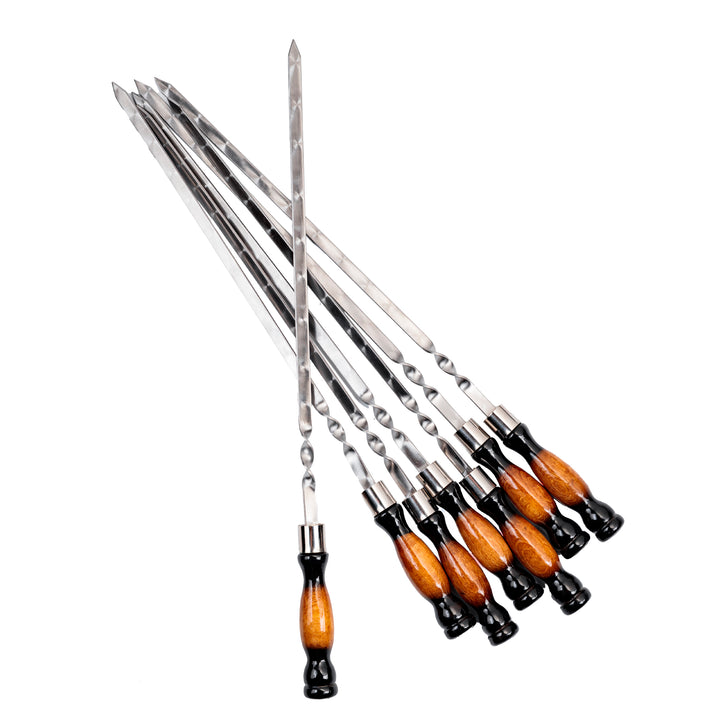 Spieß mit Holzgriff Schwarz und Gelb 61x1,2x3 / Grillspieß