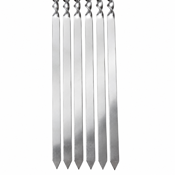 Spieß für Lula Kebab 71 cm – Breit 2 сm, Edelstahl, Holzgriff