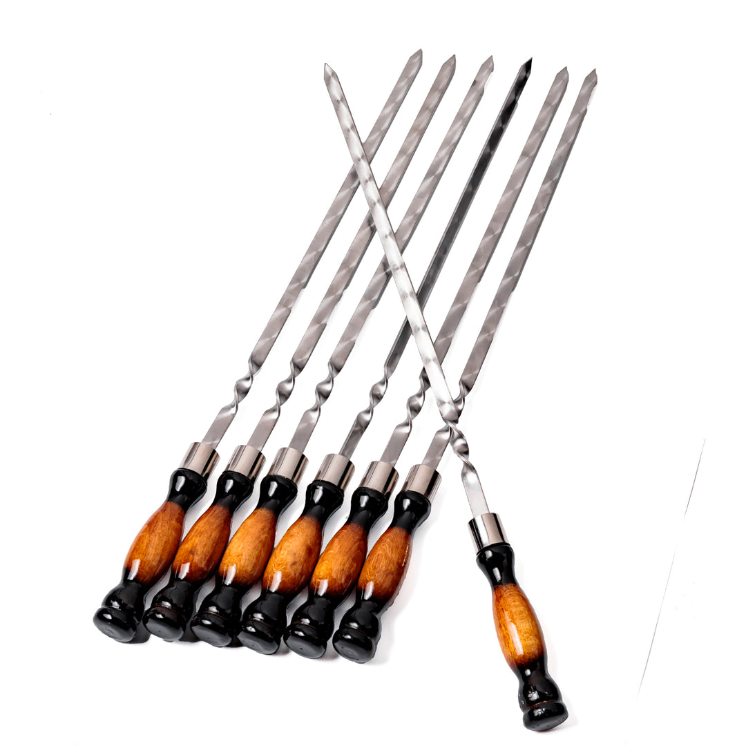 Spieß mit Holzgriff Schwarz und Gelb 61x1,2x3 / Grillspieß
