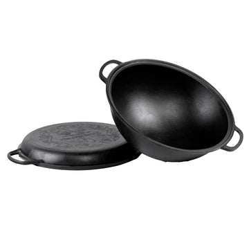 Чугунный казан VOG 8 л с крышкой-сковородой.