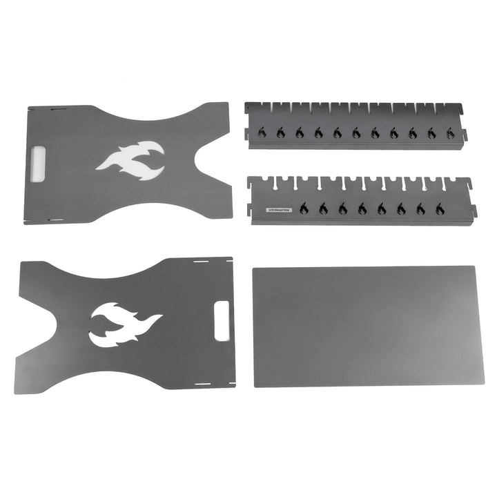 Folding Grill-Mangal for 10 Skewers, 3 mm Steel. Portable Camping Grill