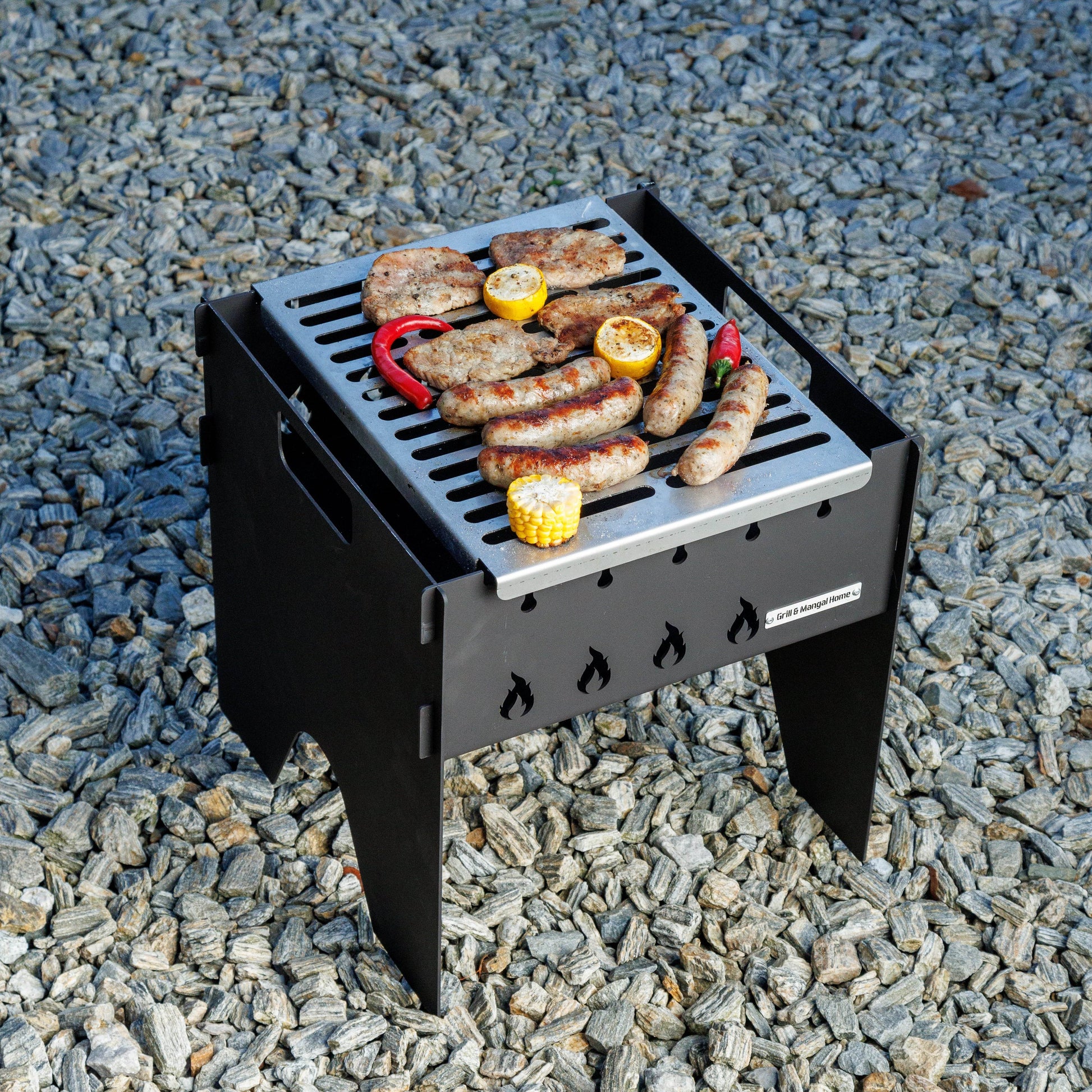 GRILL-MANGAL WĘGLOWY 2,5 mm NA 8 SZPIKULEC +ETUI .