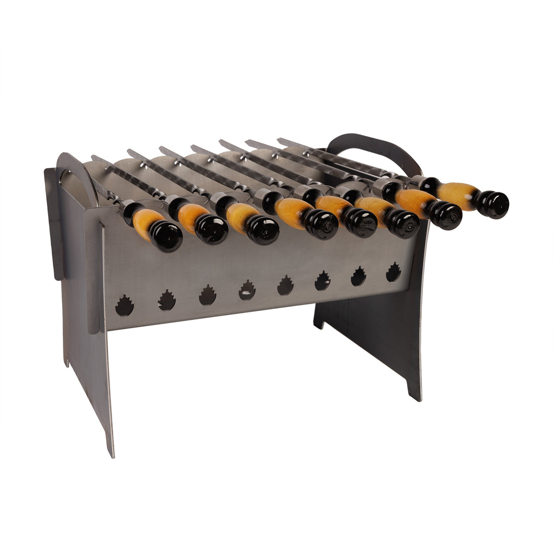MANGAL GRILL WĘGLOWY NA 8 SZPIKULEC METAL 3 MM, Składany