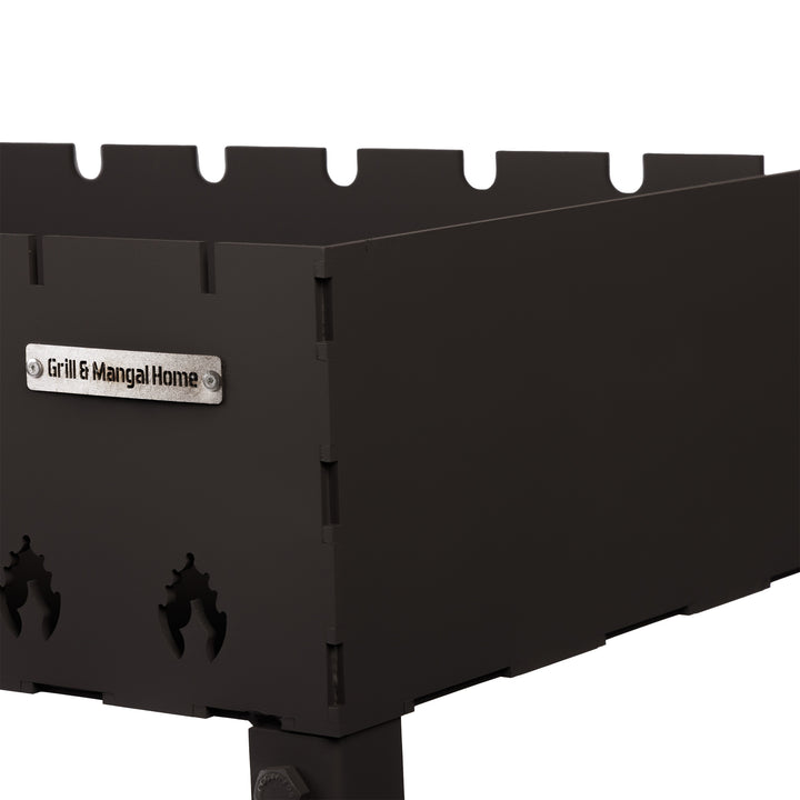 Stationärer Grill mit klappbaren Beinen für 9 Spieße, 4 mm