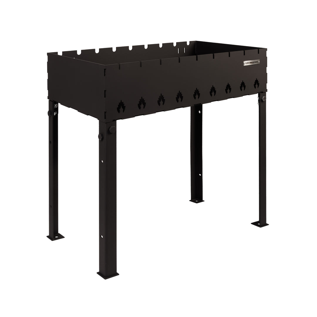 Stationärer Grill mit klappbaren Beinen für 9 Spieße, 4 mm