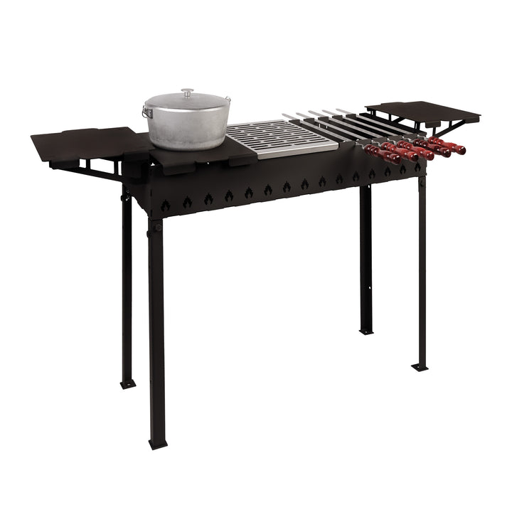 Stacjonarny Grill z rozkładanymi nogami na 15 szpikulec 4 mm.