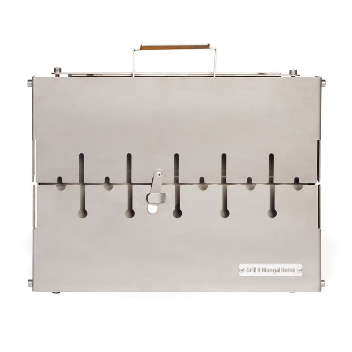 3 mm stainless steel suitcase grill for 6 skewers