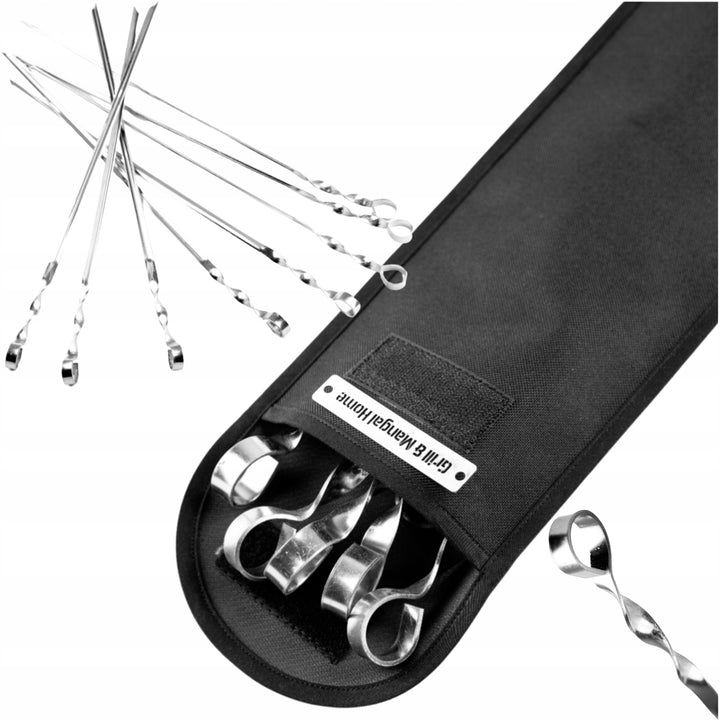 Zestaw 6-Szpikulcow Ze Stali Nierdzewnej 57cm + Etui