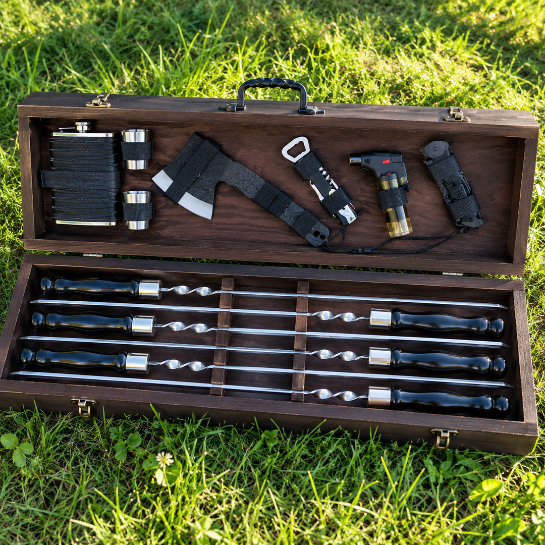 Geschenkset mit Grillspießen im eleganten Holzkoffer №5