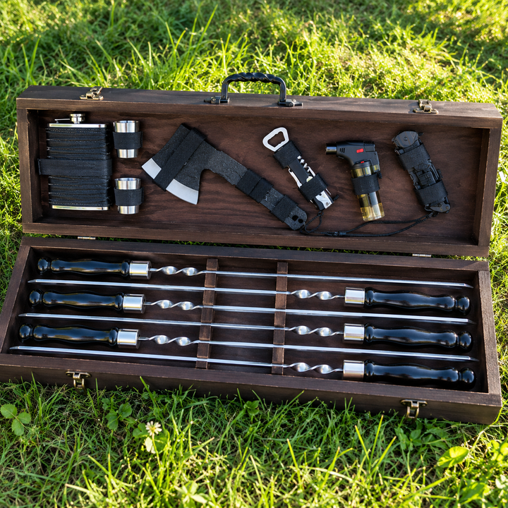 Geschenkset mit Grillspießen im eleganten Holzkoffer №5
