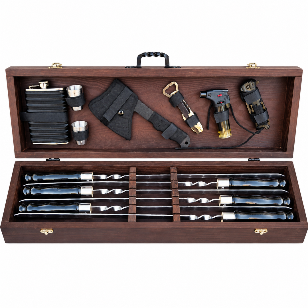 Geschenkset mit Grillspießen im eleganten Holzkoffer №5