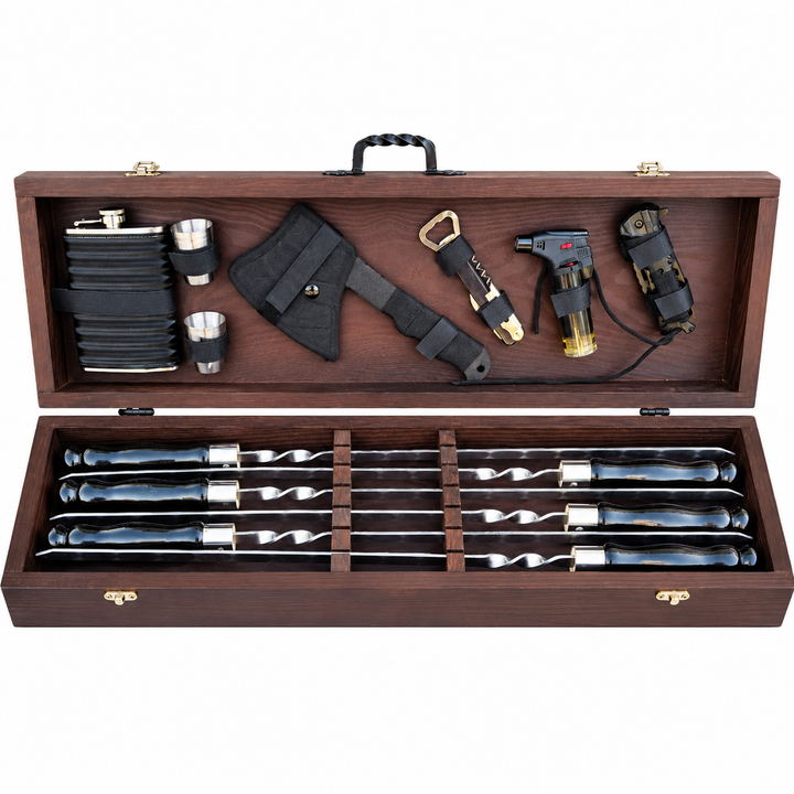 Geschenkset mit Grillspießen im eleganten Holzkoffer №5