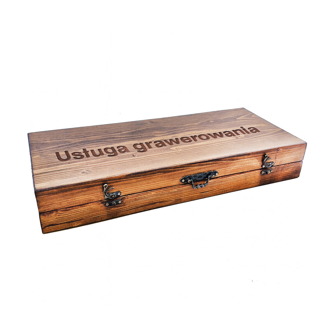 Usługa grawerowania laserowego na drewnianych kufrach