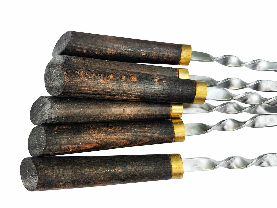 Skewer with Angled Wooden Handle 62×1.2×3 / GRILL SKEWER